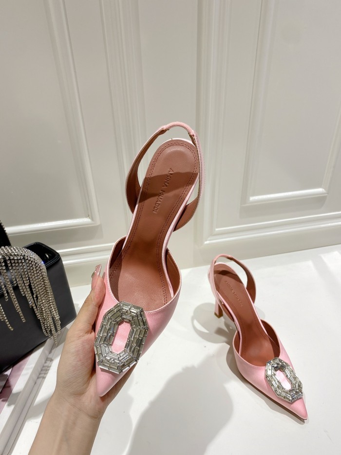 Amina Muaddi Womens Shoes Sandals Slippers Luxury Brand Fashion Pumps for Women with Original Box