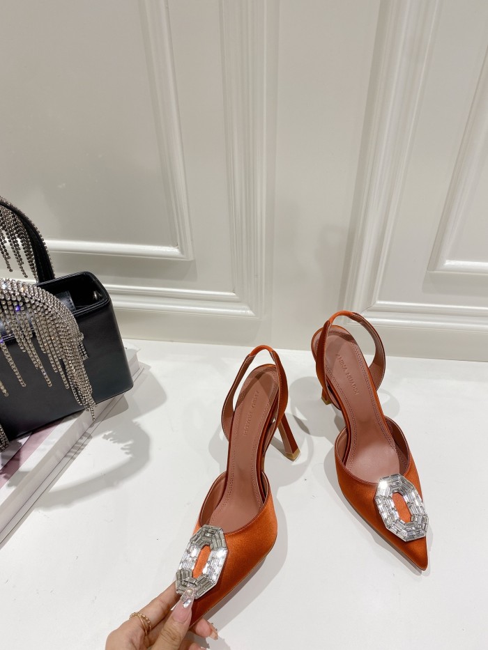 Amina Muaddi Womens Shoes Sandals Slippers Luxury Brand Fashion Pumps for Women with Original Box