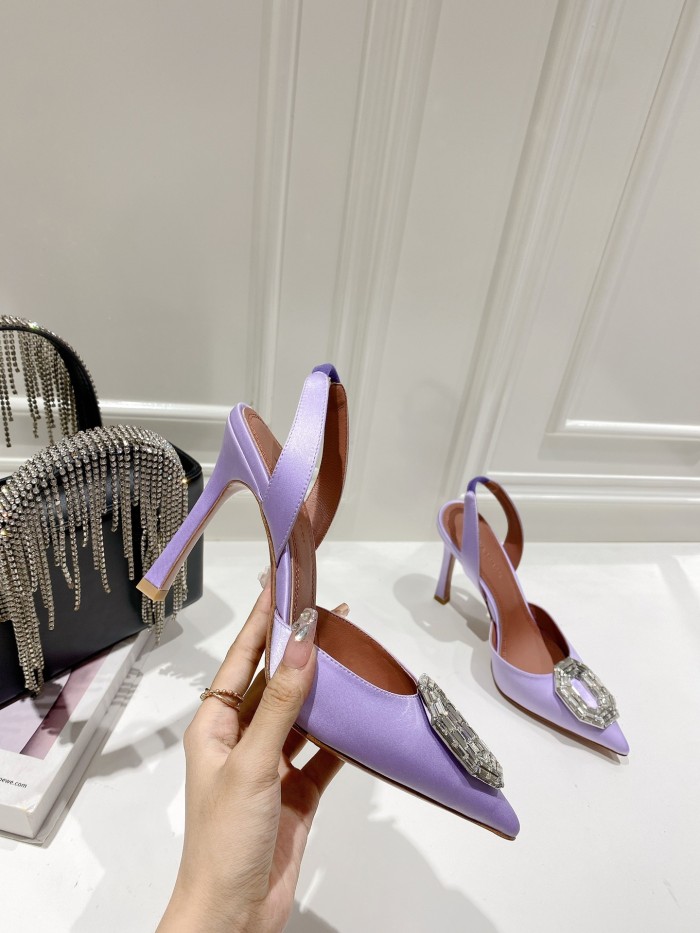 Amina Muaddi Womens Shoes Sandals Slippers Luxury Brand Fashion Pumps for Women with Original Box