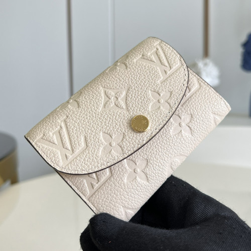 Louis Vuitton Mens Womens Wallets Purse Luxury Brand Rosalie Coin Purse with Original Box M81445 Crème Beige Monogram Empreinte embossed supple grained cowhide leather
