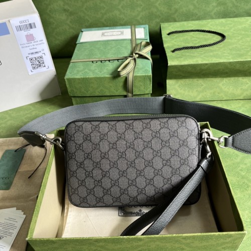 Gucci Mens Womens Bags Shoulder Bag Luxury Brand Ophidia GG shoulder bag in grey and black Supreme with Original Box 699439 UULHK 8576