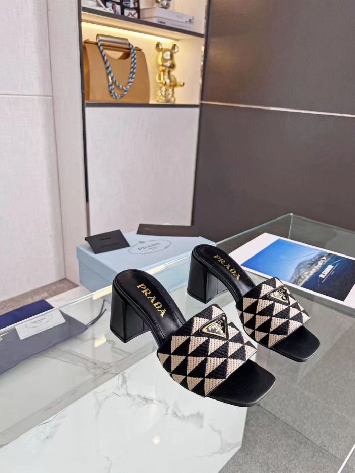 Prada Womens Shoes Casual Shoes Sandals Slippers Luxury Brand with Original Box 6cm Heel