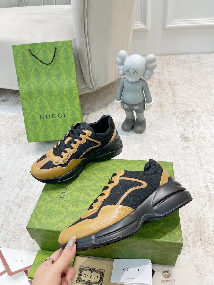 Gucci Mens Shoes Sneakers Luxury Brand Men's GG Rhyton sneaker with Original Box 692931 DRW00 9522