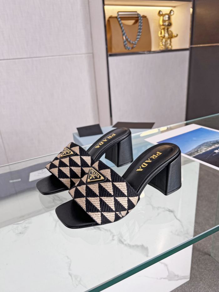 Prada Womens Shoes Casual Shoes Sandals Slippers Luxury Brand with Original Box 6cm Heel