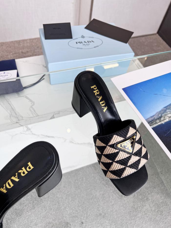 Prada Womens Shoes Casual Shoes Sandals Slippers Luxury Brand with Original Box 6cm Heel