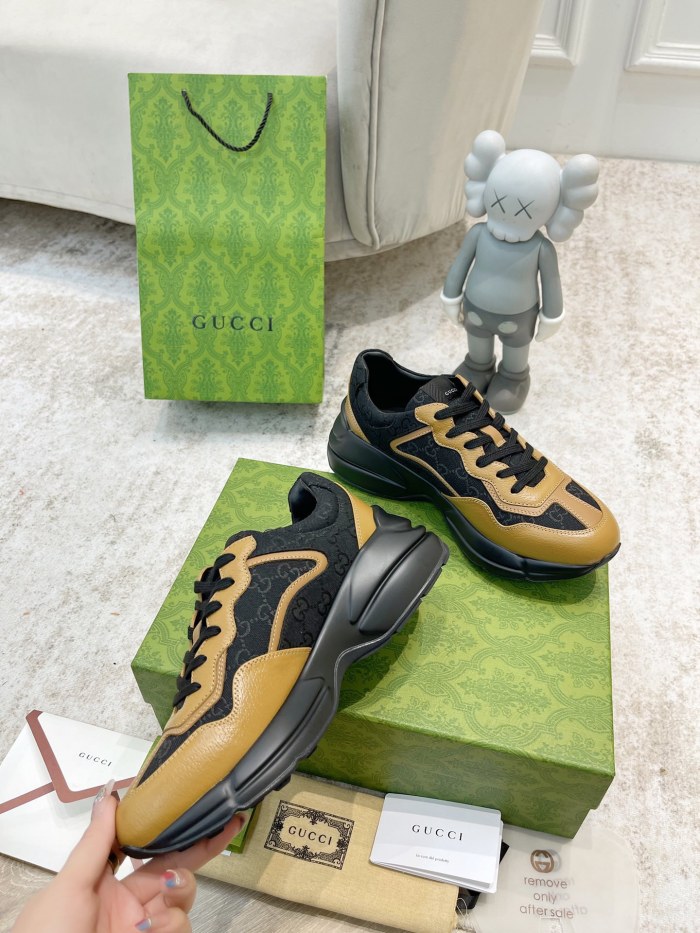 Gucci Mens Shoes Sneakers Luxury Brand Men's GG Rhyton sneaker with Original Box 692931 DRW00 9522
