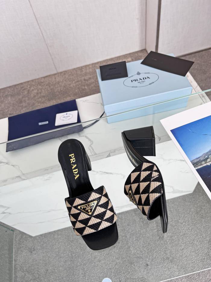 Prada Womens Shoes Casual Shoes Sandals Slippers Luxury Brand with Original Box 6cm Heel