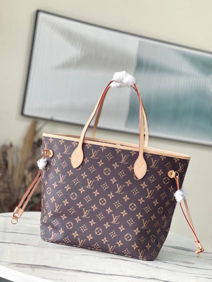 Louis Vuitton Womens Bags Handbags Luxury Brand Fashion Type NEVERFULL MM M21352 Silver Coated canvas
