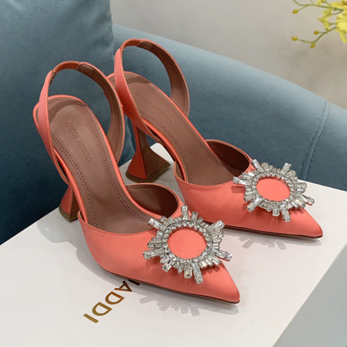 Amina Muaddi Womens Shoes Sandals Slippers Luxury Brand Fashion Pumps for Women with Original Box 9cm Heel