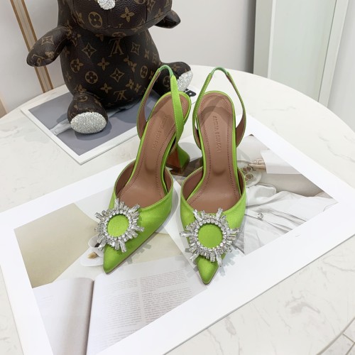Amina Muaddi Womens Shoes Sandals Slippers Luxury Brand Fashion Pumps for Women with Original Box 9cm Heel