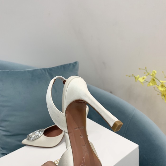 Amina Muaddi Womens Shoes Sandals Slippers Luxury Brand Fashion Pumps for Women with Original Box 9cm Heel