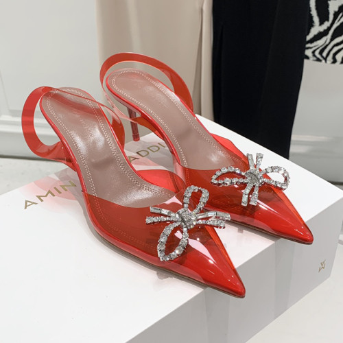 Amina Muaddi Womens Shoes Sandals Slippers Luxury Brand Fashion Pumps for Women with Original Box 9cm Heel