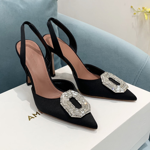 Amina Muaddi Womens Shoes Sandals Slippers Luxury Brand Fashion Pumps for Women with Original Box 9cm Heel