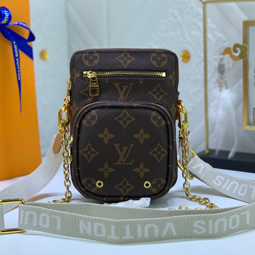 Louis Vuitton Womens Mens Bags Luxury Brand Crossbody Bags UTILITY PHONE SLEEVE M80746 Monogram coated canvas with Original Box