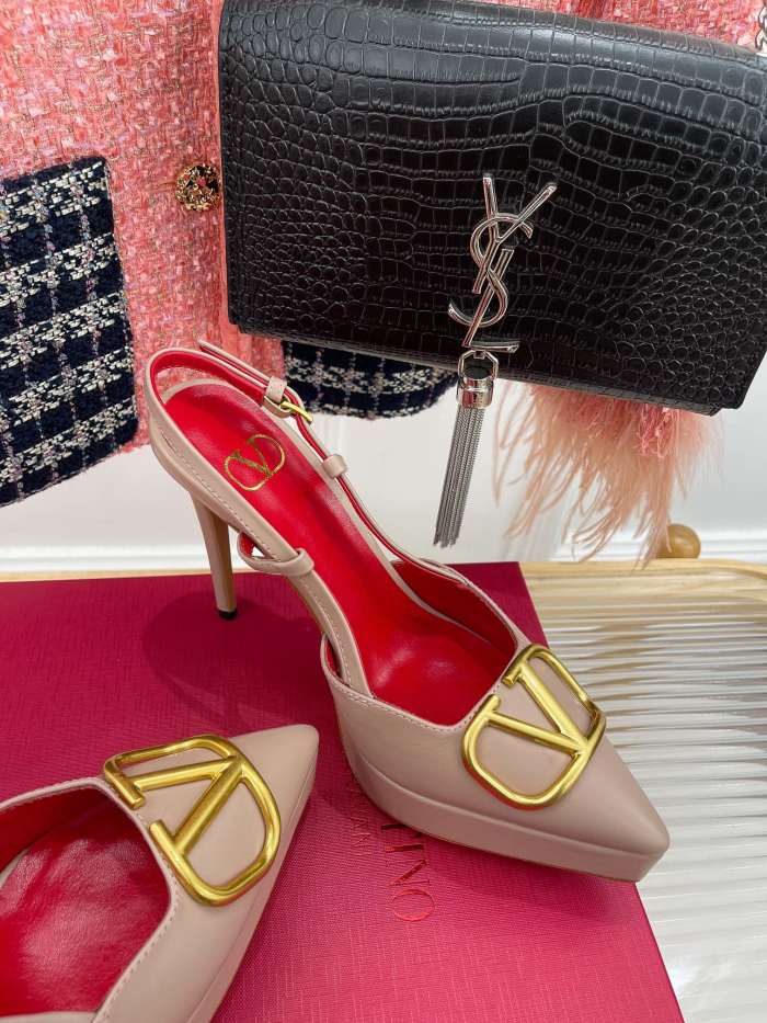 Valentino Garavani Women Fashion Shoes Pumps Luxury Brand Vlogo Signature Calfskin with Original Box 10cm Heel