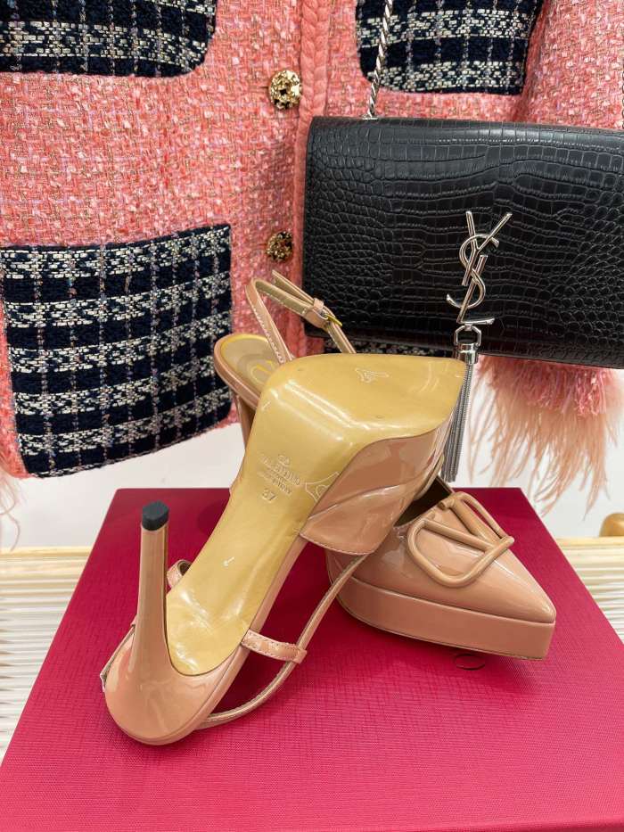Valentino Garavani Women Fashion Shoes Pumps Luxury Brand Vlogo Signature Calfskin with Original Box 10cm Heel