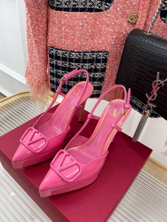Valentino Garavani Women Fashion Shoes Pumps Luxury Brand Vlogo Signature Calfskin with Original Box 10cm Heel