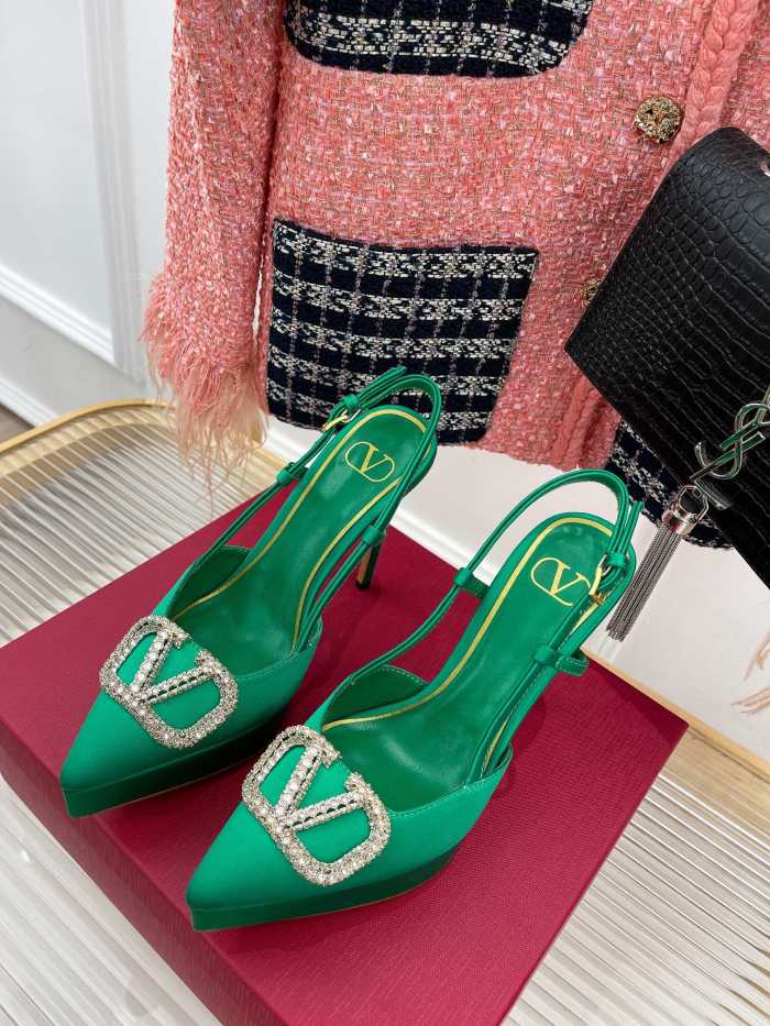 Valentino Garavani Women Fashion Shoes Pumps Luxury Brand Vlogo Signature Calfskin with Original Box 10cm Heel