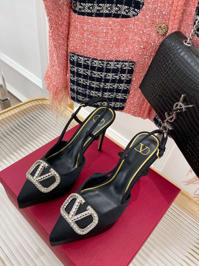 Valentino Garavani Women Fashion Shoes Pumps Luxury Brand Vlogo Signature Calfskin with Original Box 10cm Heel