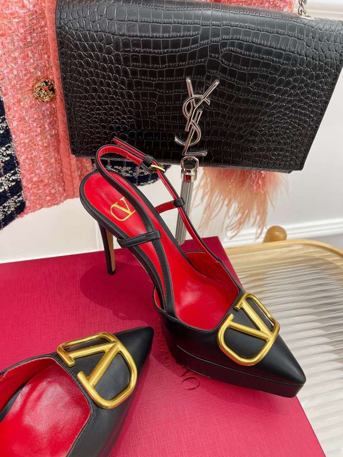 Valentino Garavani Women Fashion Shoes Pumps Luxury Brand Vlogo Signature Calfskin with Original Box 10cm Heel
