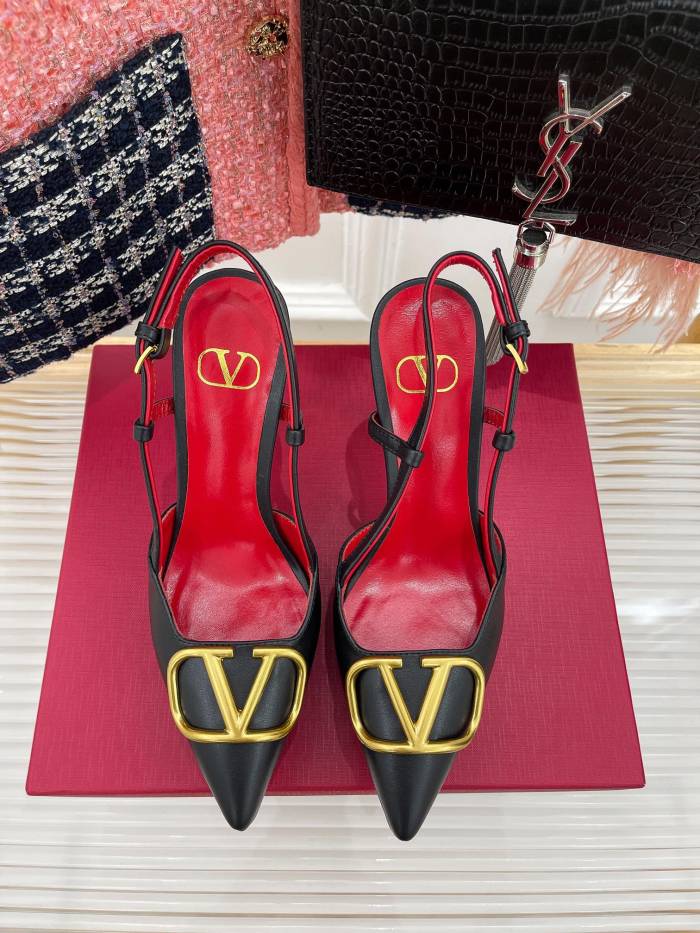 Valentino Garavani Women Fashion Shoes Pumps Luxury Brand Vlogo Signature Calfskin with Original Box 10cm Heel