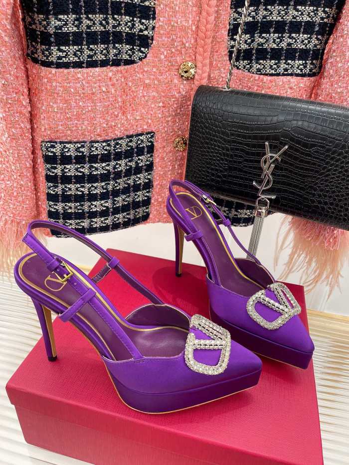 Valentino Garavani Women Fashion Shoes Pumps Luxury Brand Vlogo Signature Calfskin with Original Box 10cm Heel