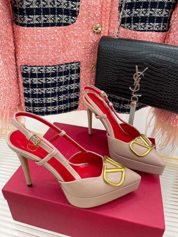 Valentino Garavani Women Fashion Shoes Pumps Luxury Brand Vlogo Signature Calfskin with Original Box 10cm Heel