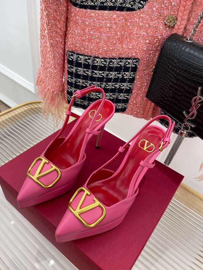 Valentino Garavani Women Fashion Shoes Pumps Luxury Brand Vlogo Signature Calfskin with Original Box 10cm Heel
