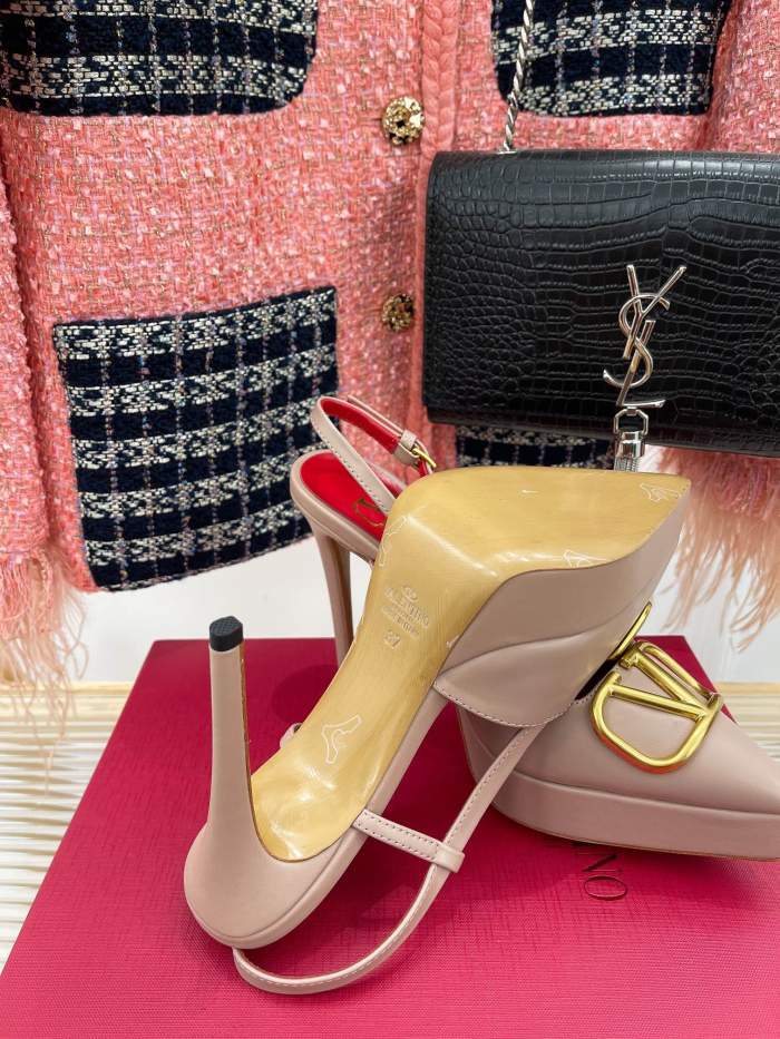 Valentino Garavani Women Fashion Shoes Pumps Luxury Brand Vlogo Signature Calfskin with Original Box 10cm Heel
