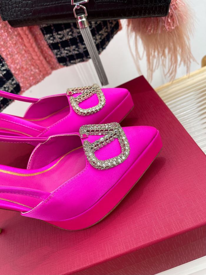 Valentino Garavani Women Fashion Shoes Pumps Luxury Brand Vlogo Signature Calfskin with Original Box 10cm Heel