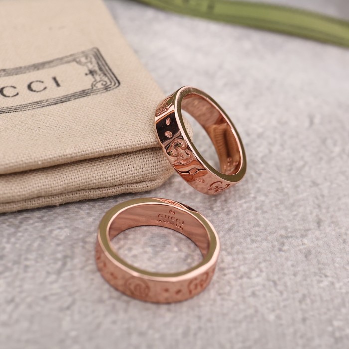 Gucci Luxury Men Womens Ring with Original Box