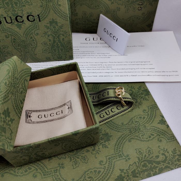 Gucci Luxury Men Womens Ring with Original Box