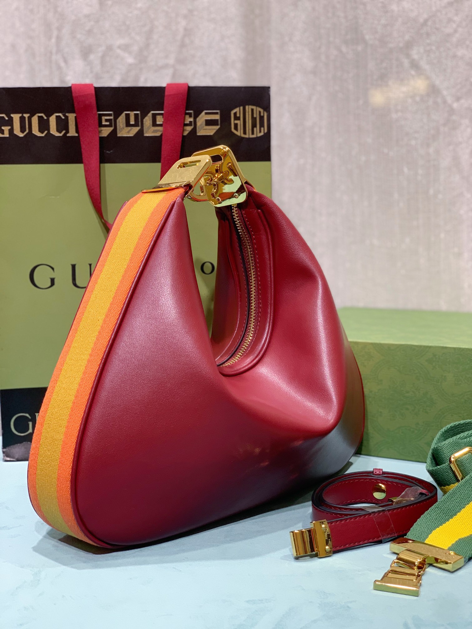 Gucci 702823 UXWBG GUCCI ATTACHE LARGE SHOULDER Bag Orange