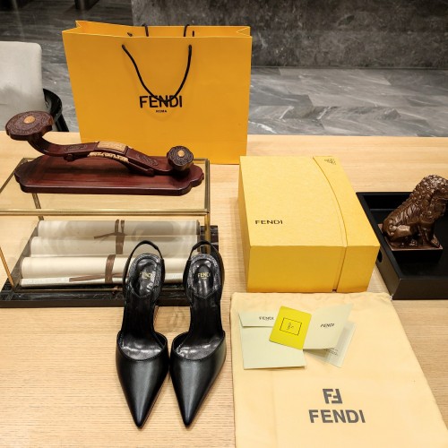 Fendi Womens Shoes Fashion Luxury Brand Fendi First Slippers with Original Box 9cm Heel Whatsapp 【+1-3239614486】