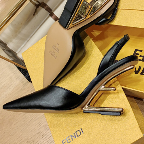 Fendi Womens Shoes Fashion Luxury Brand Fendi First Slippers with Original Box 9cm Heel Whatsapp 【+1-3239614486】