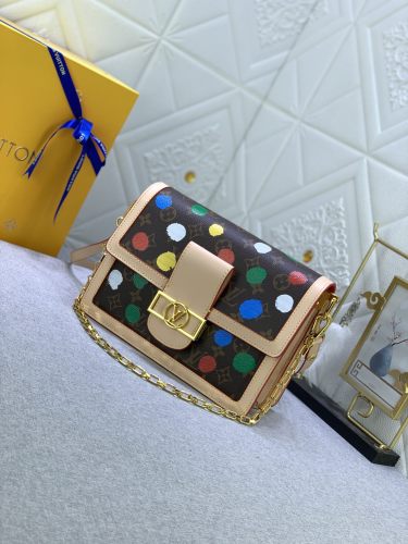 Louis Vuitton Womens Bags Messenger Shoulder Bags Luxury Brand LV x YK Dauphine MM with Original Box M46432 Whatsapp 【+1-3239614486】