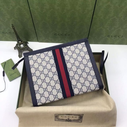 Gucci Womens Mens Unisex Bags Clutch Luxury Brand Ophidia GG pouch in beige and blue Supreme 625549 96IWN 4076【Whatsapp +1-3239614486】