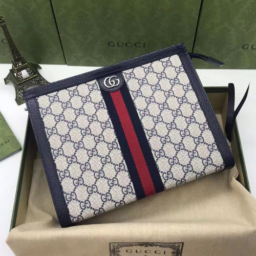 Gucci Womens Mens Unisex Bags Clutch Luxury Brand Ophidia GG pouch in beige and blue Supreme 625549 96IWN 4076【Whatsapp +1-3239614486】