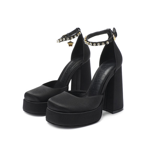 Versace Brand Womens Sandals Shoes Pumps Leather Big Size LA MEDUSA LEATHER PUMPS with 3cm High Platform and 12cm Heel Design Whatsapp 【+1-3239614486】