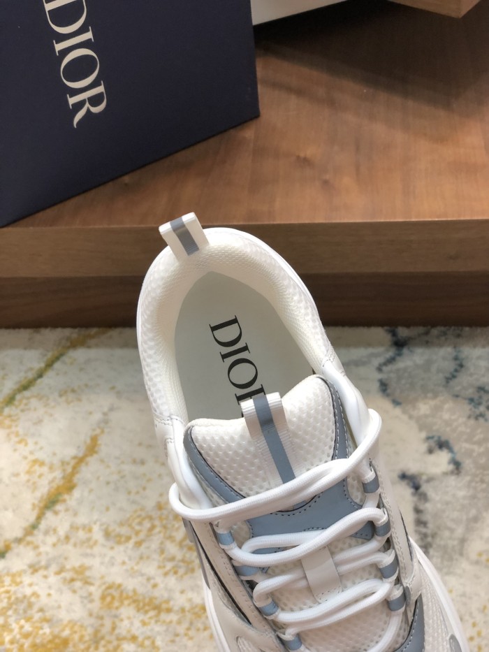 Dior Mens Shoes Sneakers Luxury Brand Breathable Design B22 SNEAKER Technical Mesh with Gold-Tone Laminated Calfskin with Original Box Whatsapp 【+1-3239614486】