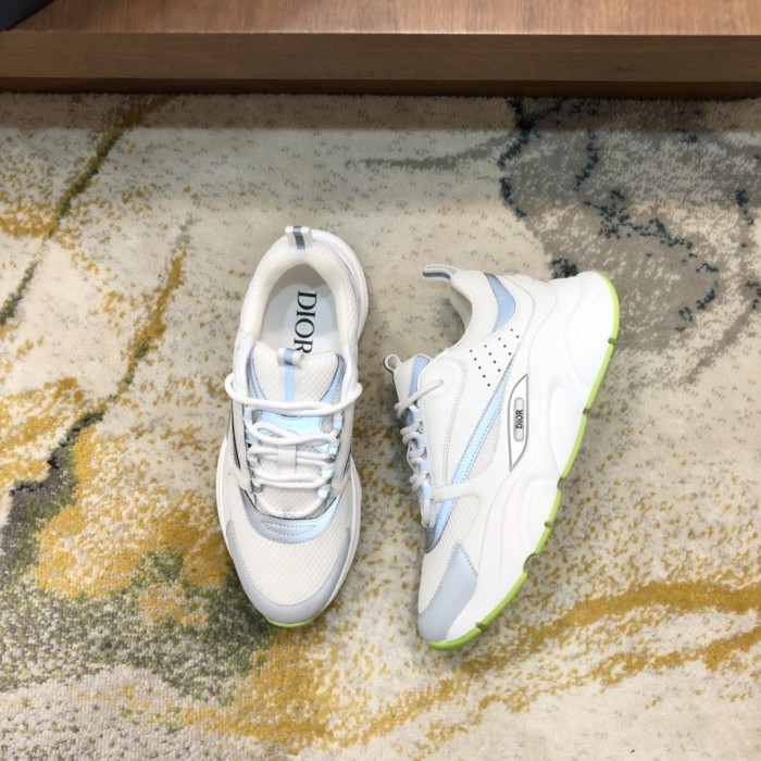 Dior Mens Shoes Sneakers Luxury Brand Breathable Design B22 SNEAKER Technical Mesh with Gold-Tone Laminated Calfskin with Original Box Whatsapp 【+1-3239614486】