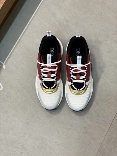 Dior Mens Shoes Sneakers Luxury Brand Breathable Design B22 SNEAKER White and Black Technical Mesh with Burgundy, White and Gold-Tone Calfskin with Original Box Whatsapp 【+1-3239614486】