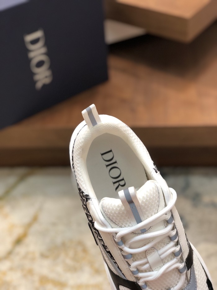 Dior Mens Shoes Sneakers Luxury Brand Breathable Design B22 SNEAKER Technical Mesh with Gold-Tone Laminated Calfskin with Original Box Whatsapp 【+1-3239614486】