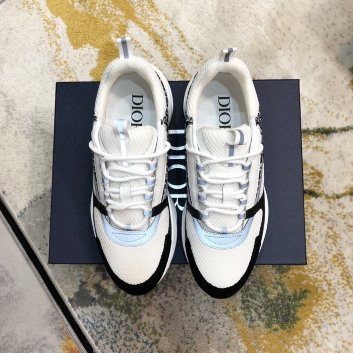 Dior Mens Shoes Sneakers Luxury Brand Breathable Design B22 SNEAKER Technical Mesh with Gold-Tone Laminated Calfskin with Original Box Whatsapp 【+1-3239614486】