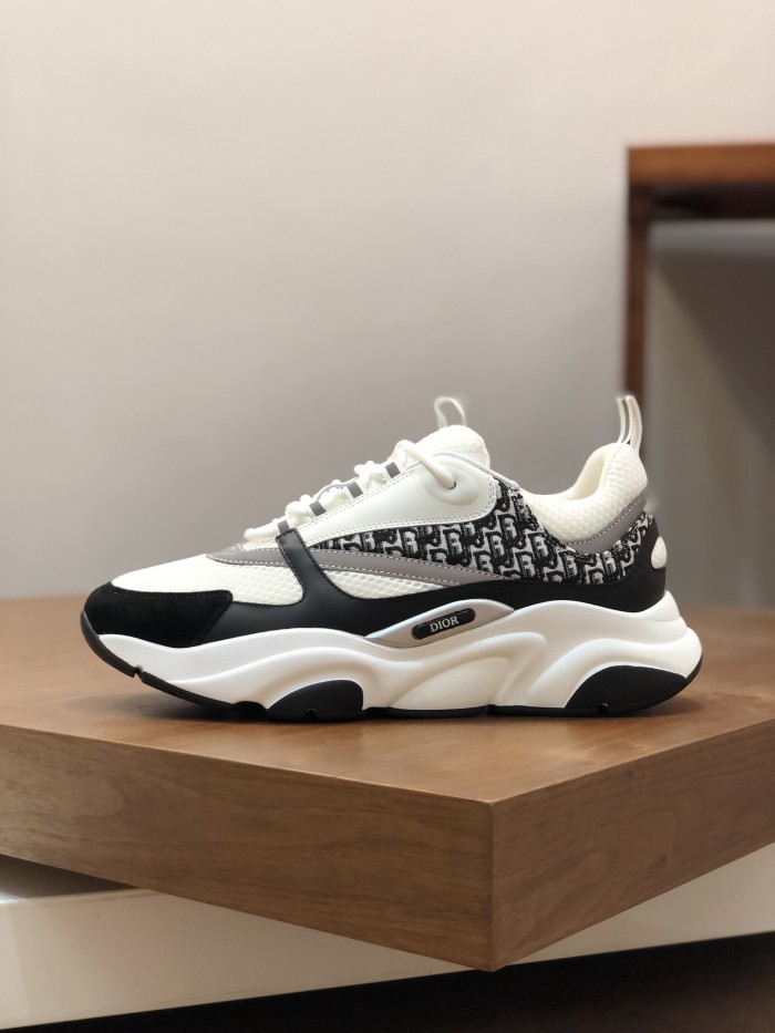 Dior Mens Shoes Sneakers Luxury Brand Breathable Design B22 SNEAKER Technical Mesh with Gold-Tone Laminated Calfskin with Original Box Whatsapp 【+1-3239614486】