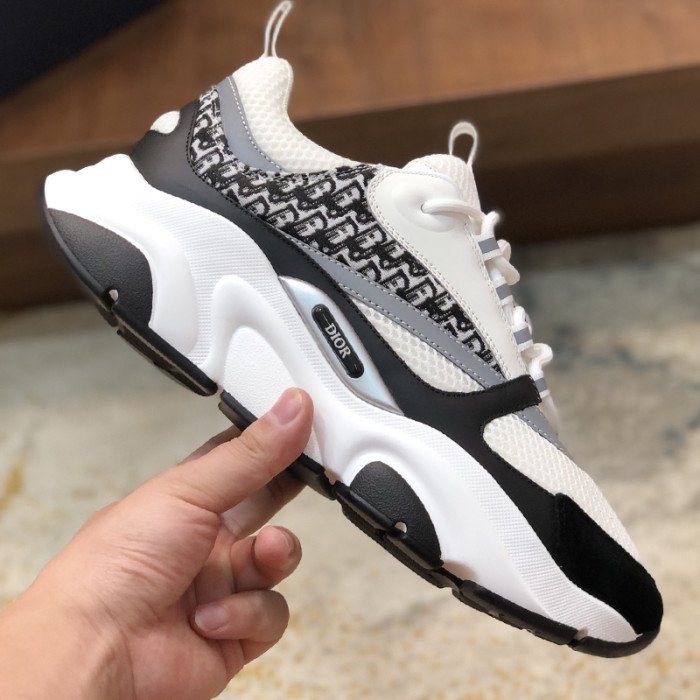 Dior Mens Shoes Sneakers Luxury Brand Breathable Design B22 SNEAKER Technical Mesh with Gold-Tone Laminated Calfskin with Original Box Whatsapp 【+1-3239614486】