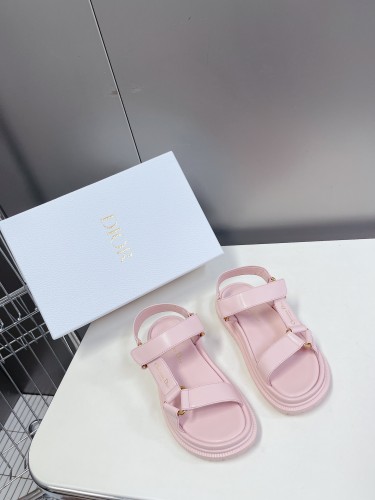 Dior Women Shoes Sandals Luxury Brand D-WAVE SANDAL Lambskin with Original Box KCQ893LAB_S900 Whatsapp 【+1-3239614486】