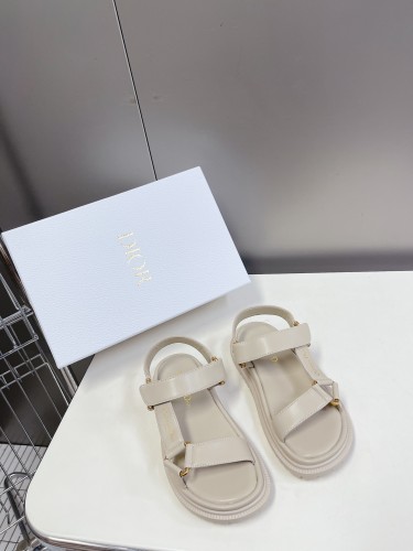 Dior Women Shoes Sandals Luxury Brand D-WAVE SANDAL Lambskin with Original Box KCQ893LAB_S900 Whatsapp 【+1-3239614486】