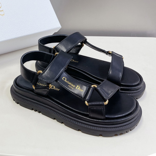 Dior Women Shoes Sandals Luxury Brand D-WAVE SANDAL Black Lambskin with Original Box KCQ893LAB_S900 Whatsapp 【+1-3239614486】