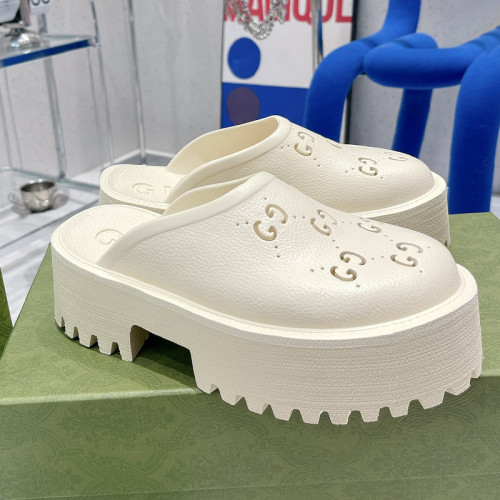 Gucci Womens Shoes Slippers Women's Platform Perforated G Sandal Luxury Brand with Original Box 663577 JFB00 9022 Whatsapp 【+1-3239614486】